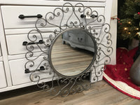 Beautiful Silver Metal Round Mirror