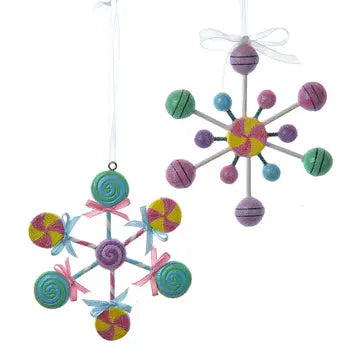 Snowflake candy ornament retro MCM