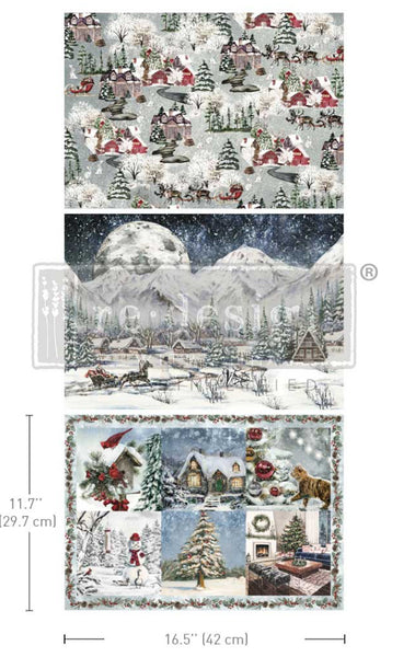 A3 DECOUPAGE FIBER PACK –Snowfall Spendor