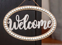 Farmhouse beaded welcome sign