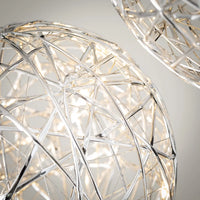 Lighted silver hanging globes ornament