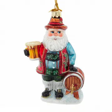 German beer Santa glass Ormanent