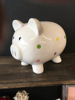 Polka dot piggy bank