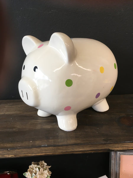 Polka dot piggy bank