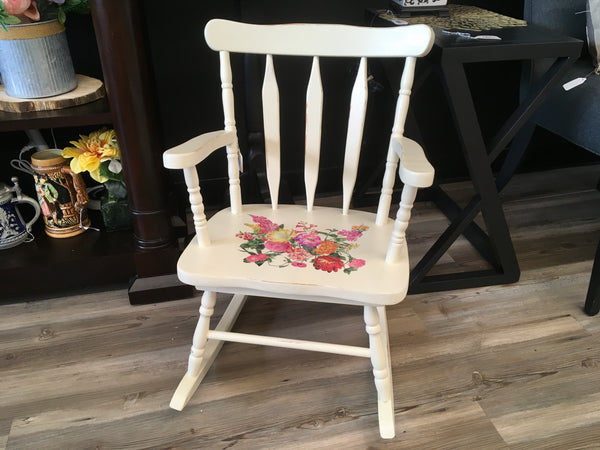 Child’s Painted Floral Rocking Chair