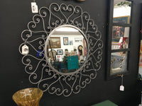 Beautiful Silver Metal Round Mirror