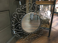 Beautiful Silver Metal Round Mirror