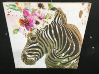 Gilded Zebra Canvas