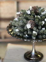 Snowy Mini Pine Half Sphere | 7"